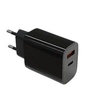 Ładowarka sieciowa 2x3A USB C + USB A Power Delivery czarna