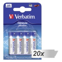 20x4 Verbatim Alkaline batterij Mignon AA LR6 49921