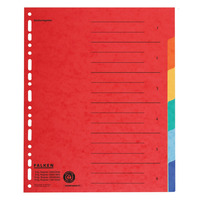 Register,Manila-RC-Karton,blanko, 6 Farben,DIN A4 überbreit,24x30cm,6-teilig