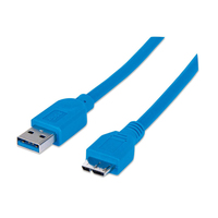Manhattan 325424 USB-kabel 2 m USB 3.2 Gen 1 (3.1 Gen 1) USB A Micro-USB B Blauw