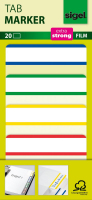 Sigel HN202 öntapadós címke Lekerekített téglalap Kék, Zöld, Vörös, Sárga 20 dB