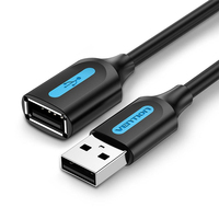 Vention Cable Alargador USB 2.0 CBIBF/ USB Macho - USB Hembra/ 1m/ Negro
