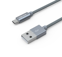 nevox 1479 USB-kabel 1 m USB 2.0 Micro-USB A USB A Grijs, Zilver
