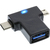InLine USB 3.1/2.0 T-Adapter, USB-C Stecker oder Micro-USB an A Buchse