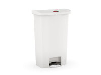 Abfalleimer Slim Jim® Step-On-Tretabfallbehälter, 90 l, Kunststoff, Pedal vorne, weiß