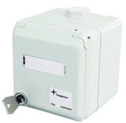Modulaufnahme IP44 AP mit Schloss für 2x AMJ- bzw. UMJ-Module