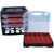RS PRO Handy32 Kleinteilebox, Polypropylen Schwarz, Rot, Transparent, 64 Fächer verstellbar, 300mm x 280mm x 320mm