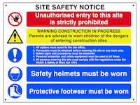 Composite Site Safety Notice - FMX Sign 800 x 600mm