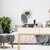 Relaxdays Konsolentisch, 2 Schubladen, Sideboard Flur, Wohnzimmer, Ablagetisch Holzoptik, HxBxT: 80x110x40 cm, weiß/gold