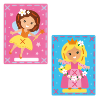 Embroidery Kit: Printed Cards: Fairy and Princess: Set of 2