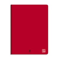 PLEIN CIEL Cahier piqûre 24x32cm 48 pages grands carreaux Seyès 90g. Couverture polypro Rouge