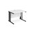 Maestro 25 straight desk 1000mm x 800mm - black cable managed leg frame and whit