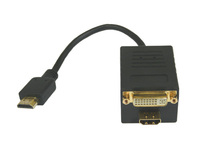 HDMI Y-Kabel, 1x HDMI-St an 1x HDMI-Bu + 1x DVI-D-Bu (24+1), Good Connections®