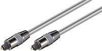 Toslink-Kabel 6 mm mit Metallsteckern, 0.5 m, Silber - Toslink-Stecker > Toslink-Stecker, ø 6 mm