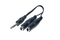 Adapterkabel 6,3mm Klinke Stereo Stecker / 2 x Buchse, ca. 0,2m, Good Connections®