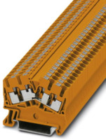 Durchgangsklemme, Push-in-Anschluss, 0,14-4,0 mm², 4-polig, 24 A, 8 kV, orange,