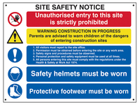 Composite Site Safety Notice - FMX Sign 800 x 600mm
