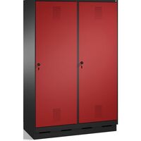 EVOLO cloakroom locker, door for 2 compartments, with plinth