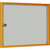 Vitrina de anuncios para interiores, para formato 2 x 1 DIN A4, marco amarillo.