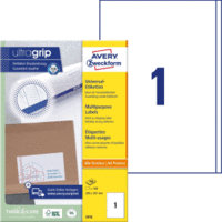 Universal-Etiketten ultragrip 200x297 mm VE=100 Etiketten / 100 Bogen weiß