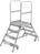 Alu-Podestleiter 2x4 Gitterrost-Stufen Podesthöhe 0,96 m Arbeitshöhe bis 3,00 m