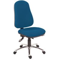 Ergo comfort operators chair with steel base - 24 hour use in blue