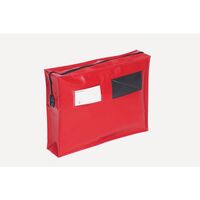 Tamper evident mailing pouch, flat with long zip, red, 305 x 406mm