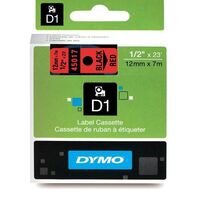 DYMO "D1" Feliratozógép szalag 12 mm x 7 m fekete-piros (GD45017)