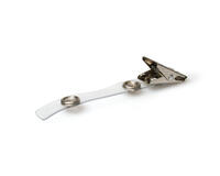 Crocodile Clip with Metal Popper & 70mm Clear Strap (Pack of 100)