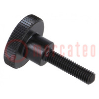 Knob; Ø: 12mm; Ext.thread: M3; 12mm; H: 7.5mm; steel; knurled