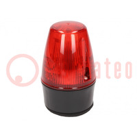 Jeladó: fényjelző; folyamatos fény,villogó fény; piros; LEDS100
