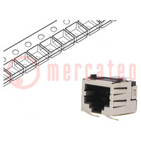 Socket; RJ45; PIN: 8; Cat: 5; shielded; Layout: 8p8c; SMT; horizontal