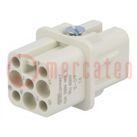 Connector: HDC; contact insert; female; S-D,S-D7; PIN: 8; 7+PE; 10A