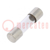 Fuse: fuse; quick blow; 100mA; 250VAC; cylindrical,glass; 5x20mm