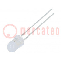 LED; 5mm; bleu; 1560÷2180mcd; 100°; 3÷5V; 20mA; Front: convexe; 1,8Hz