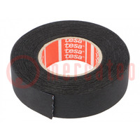 Tape: textile; W: 19mm; L: 15m; Thk: 260um; Automotive; rubber; black