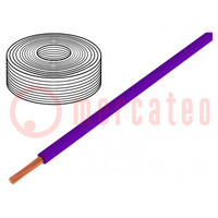 Cordon; corde; Cu; 0,14mm2; PVC; violet; 60V; 10m; 1x0,14mm2