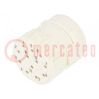 Connector: M23; contact insert; PIN: 12; female; for cable; 8A; 200V