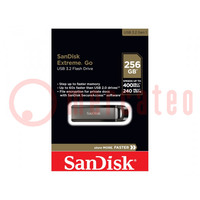 Pendrive; USB 3.2; 128GB; Extreme GO; zwart,zilver; USB A