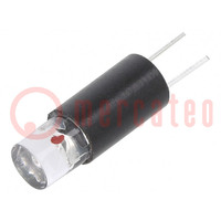 LED lamp; red; 5÷6VDC; No.of diodes: 1; -30÷75°C; 5mm; Bulb: T1 3/4