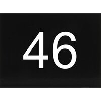 Produktbild zu Targhetta numerica autoadesiva, 40 x 30 mm, tipo 46, plastica nero lucido