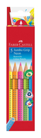 Faber-Castell Jumbo GRIP Blauw, Groen, Oranje, Roze, Geel 5 stuk(s)