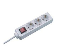VALUE Power Strip, 3-way, with Switch, white 6 m