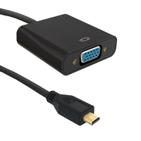 Qoltec 50403 video átalakító kábel 0,2 M VGA (D-Sub) HDMI D-típus (Micro) Fekete