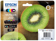 Epson Kiwi 202 tintapatron 1 dB Eredeti Standard teljesítmény Fekete, Fotó fekete, Cián, Magenta, Sárga