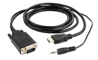 Gembird A-HDMI-VGA-03-10 câble vidéo et adaptateur 3 m HDMI + 3.5mm VGA (D-Sub) Noir