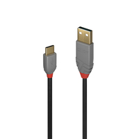 Lindy 36888 USB kábel 3 M USB 2.0 USB A USB C Fekete, Szürke