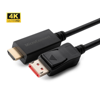 Microconnect MC-DP-HDMI-5004K câble vidéo et adaptateur 5 m DisplayPort Noir