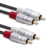 Qoltec 52335 audio cable 0.5 m 2 x RCA Black