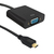 Qoltec 50403 adapter kablowy 0,2 m VGA (D-Sub) HDMI Typu D (Micro) Czarny